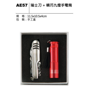 AE57 瑞士刀+精巧九燈手電筒