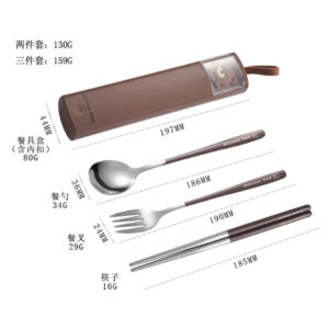 卡通便攜304不鏽鋼餐具套組