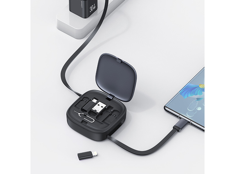 60W多功能伸縮充電線收納盒